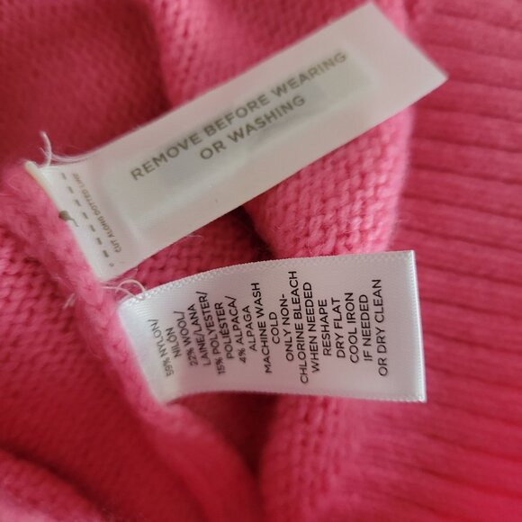 Loft Womens Pink Wool & Nylon Knit Sweater With Eyelet Detail Size L - Picture 4 of 4